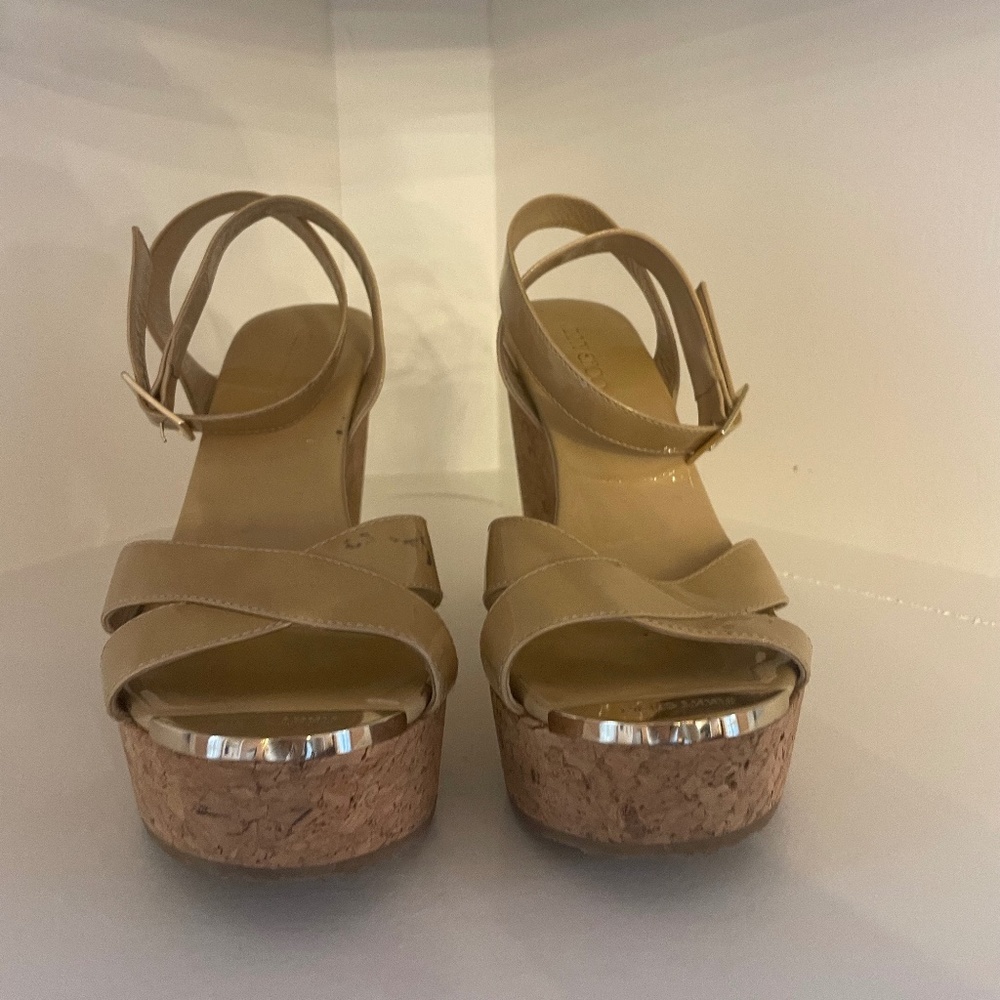 Jimmy Choo - Nude Cork Wedge Sandal